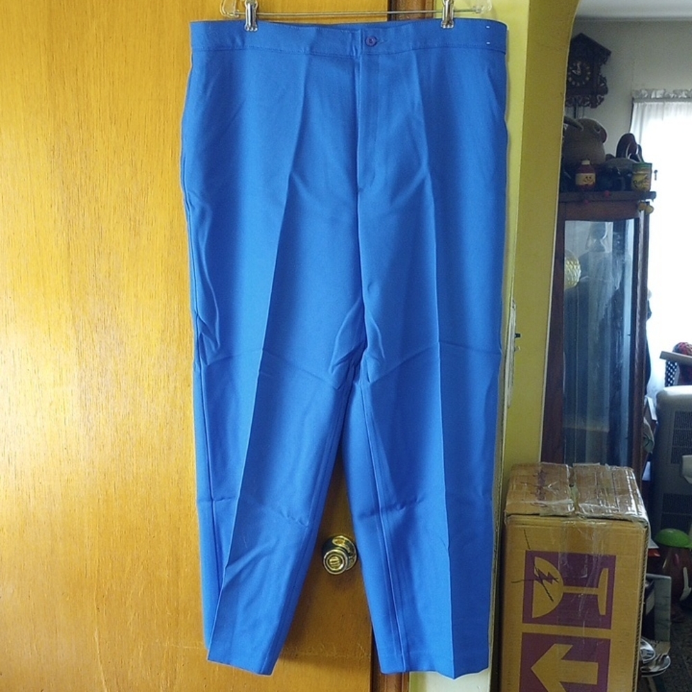 Lasting Comfort Royal Blue Plus Size Polyester Pants w/ 40 Inch Waist